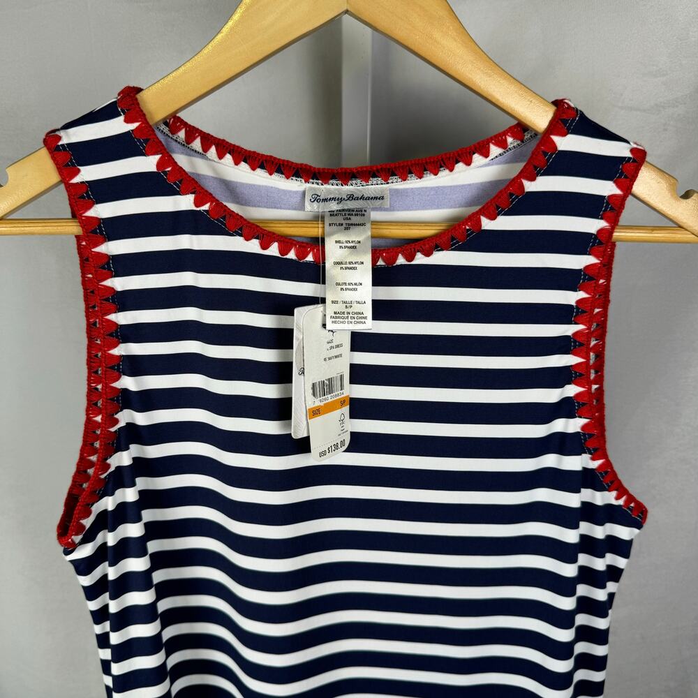 Tommy Bahama NEW Breton Stripe Spa Dress Navy White Swim Ladies Size Sma… - Picture 3 of 6